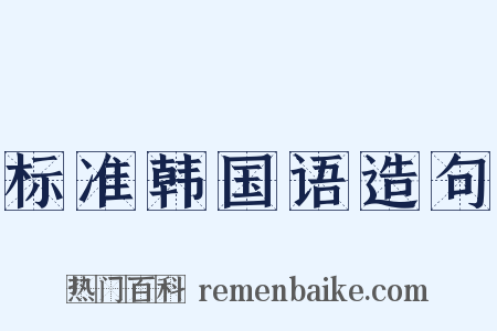 标准韩国语造句是什么意思的图片